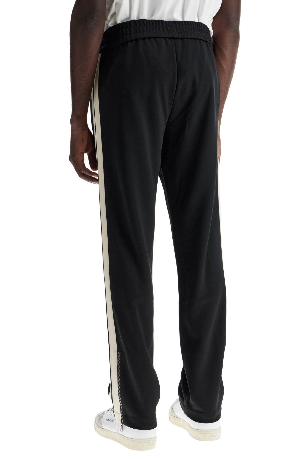 Shop Palm Angels Contrast Band Joggers With Track In In Black