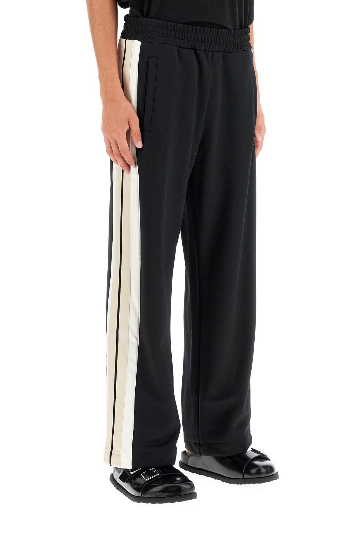 Shop Palm Angels Contrast Band Joggers With Track In In Black