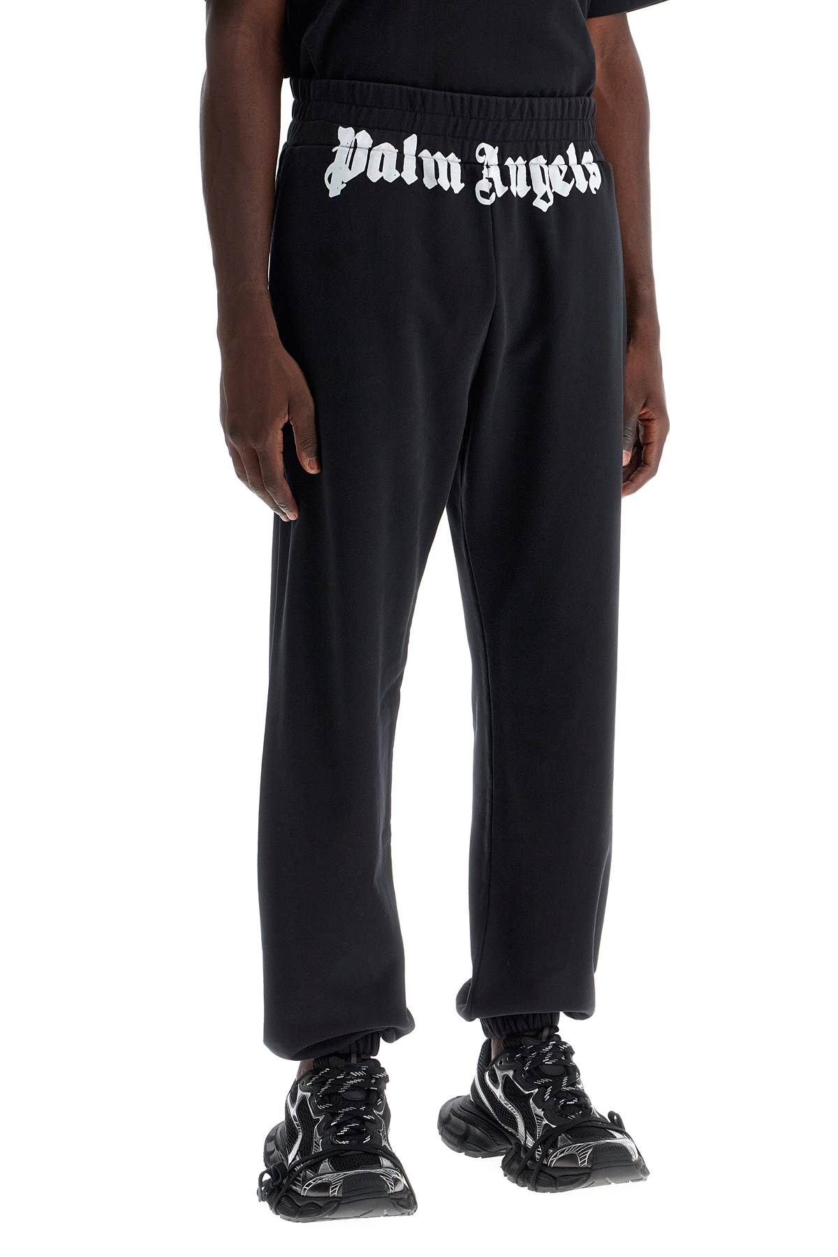 Shop Palm Angels Logo Print Joggers With Seven In Black