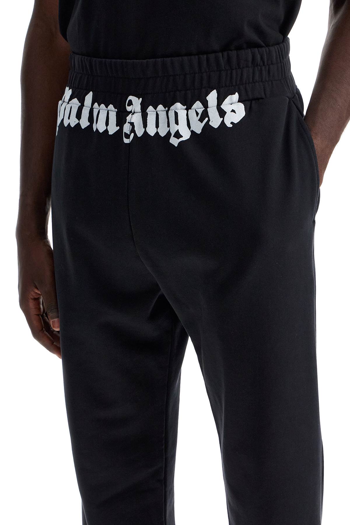 Shop Palm Angels Logo Print Joggers With Seven In Black