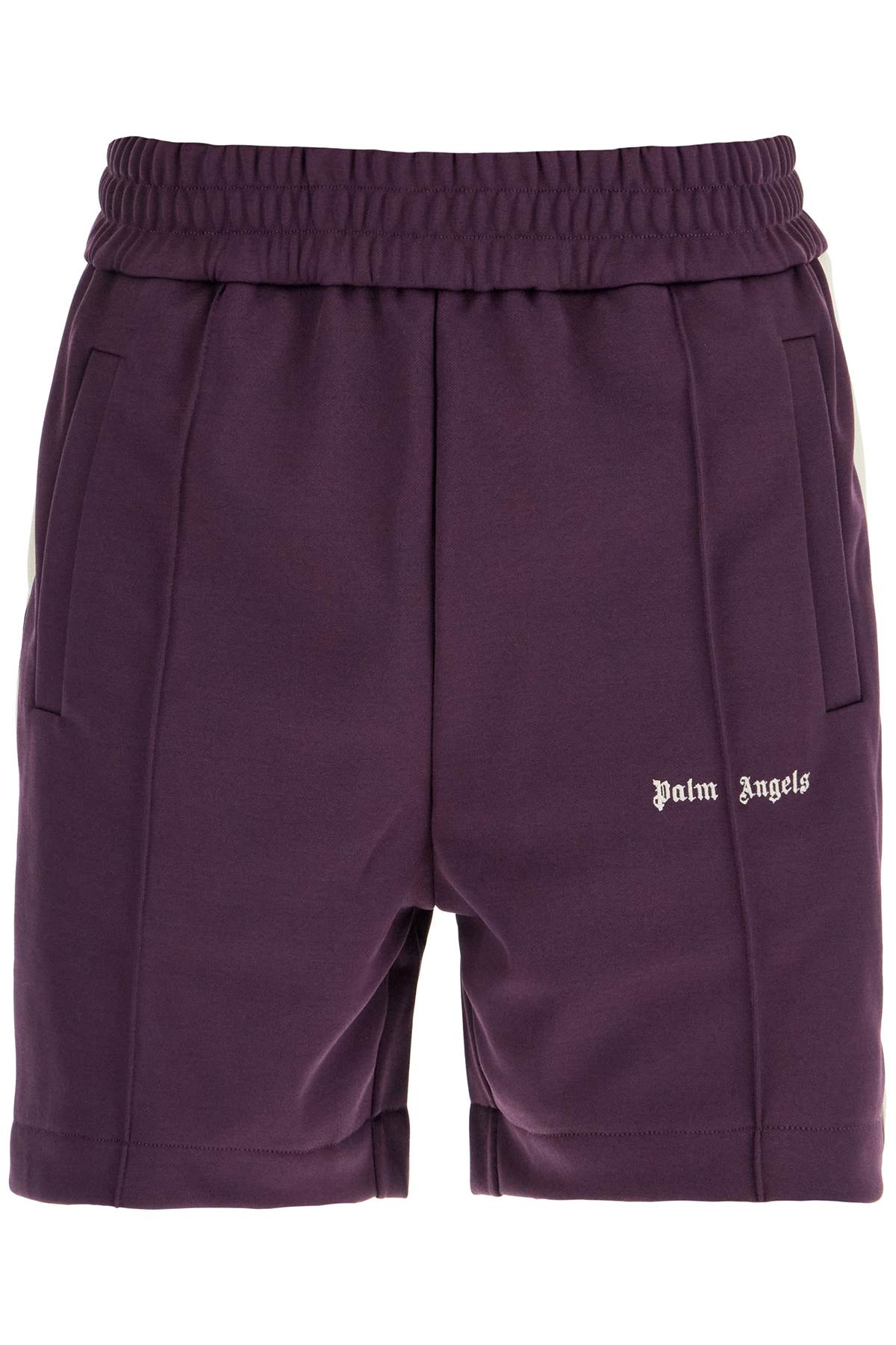 Shop Palm Angels "contrast Band Track Bermuda Shorts With In Purple