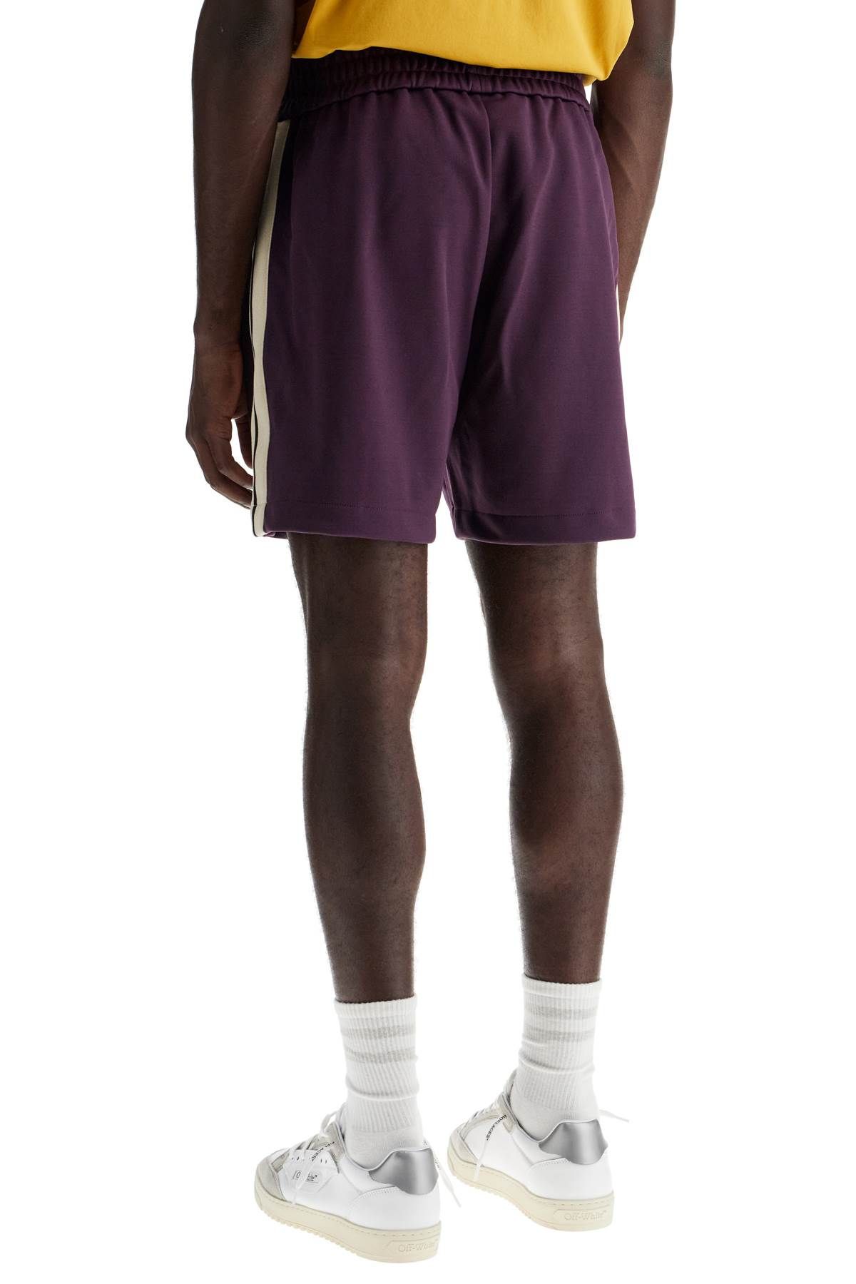 Shop Palm Angels "contrast Band Track Bermuda Shorts With In Purple