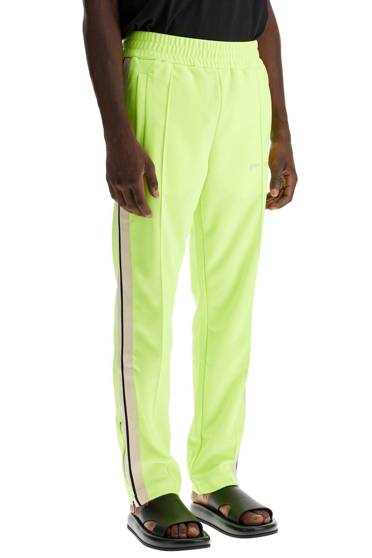 Shop Palm Angels Contrast Band Joggers With Track In In Fluo