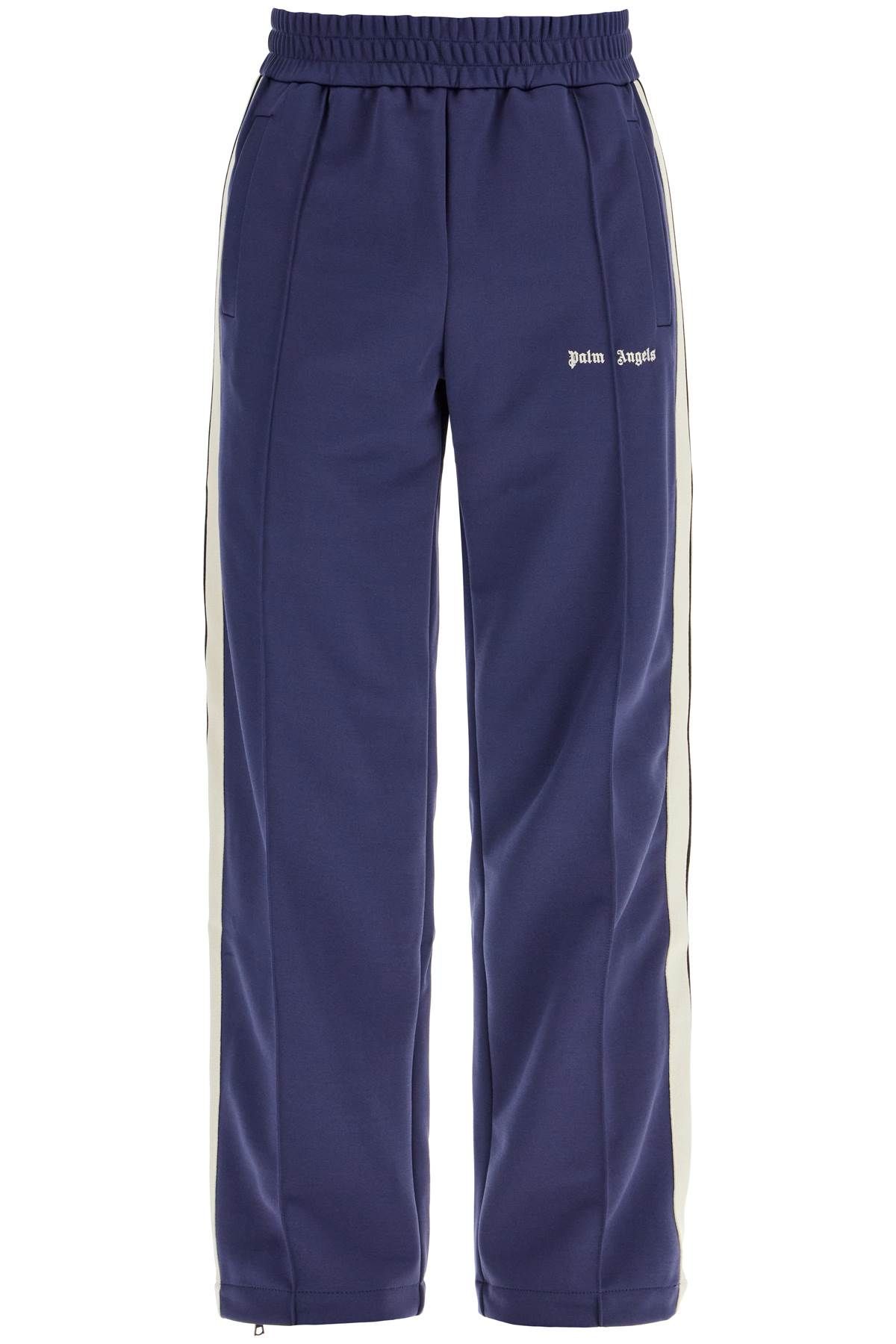 Shop Palm Angels Contrast Band Joggers With Track In In Blue