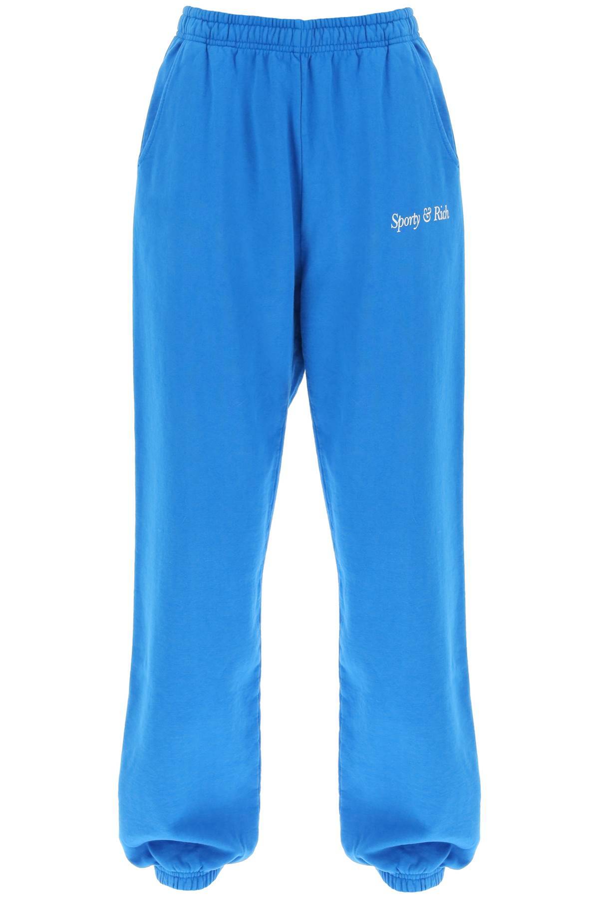 Shop Sporty And Rich Italic Logo Joggers In Blue