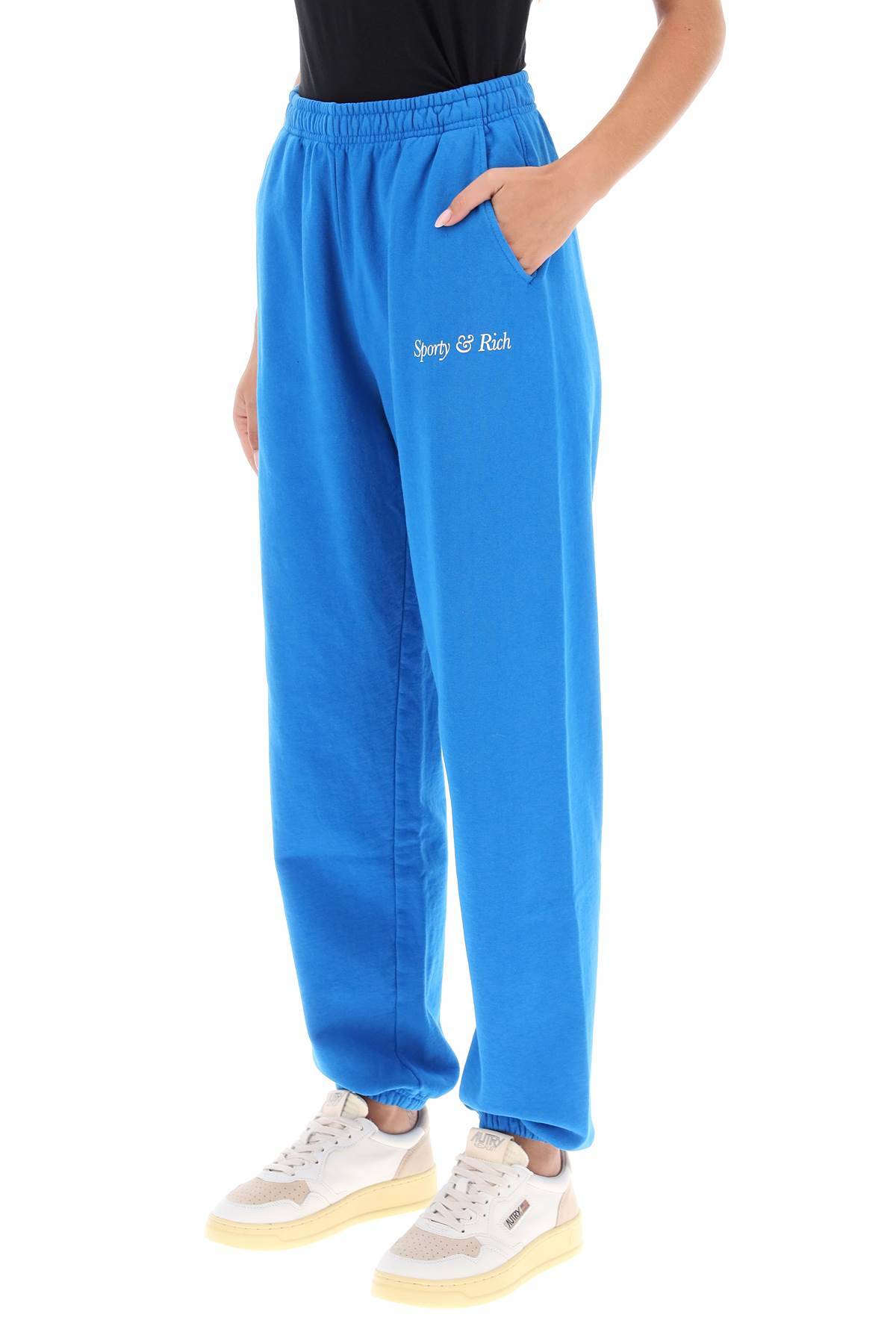 Shop Sporty And Rich Italic Logo Joggers In Blue