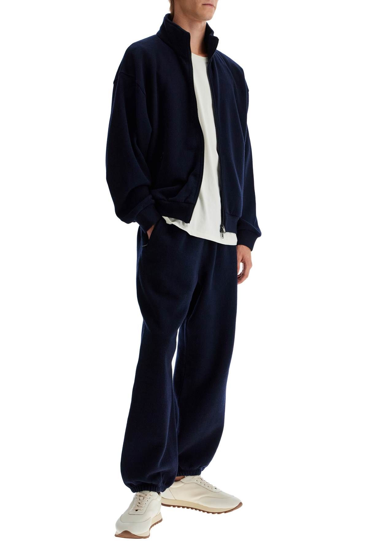 Shop The Row Zaven Cashmere And Cotton Joggers In Blue