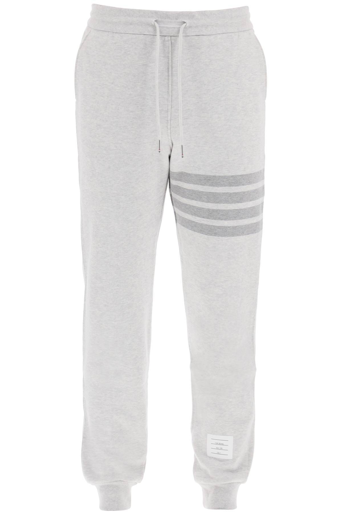 Shop Thom Browne Cotton 4-bar Sweatpants In Grey