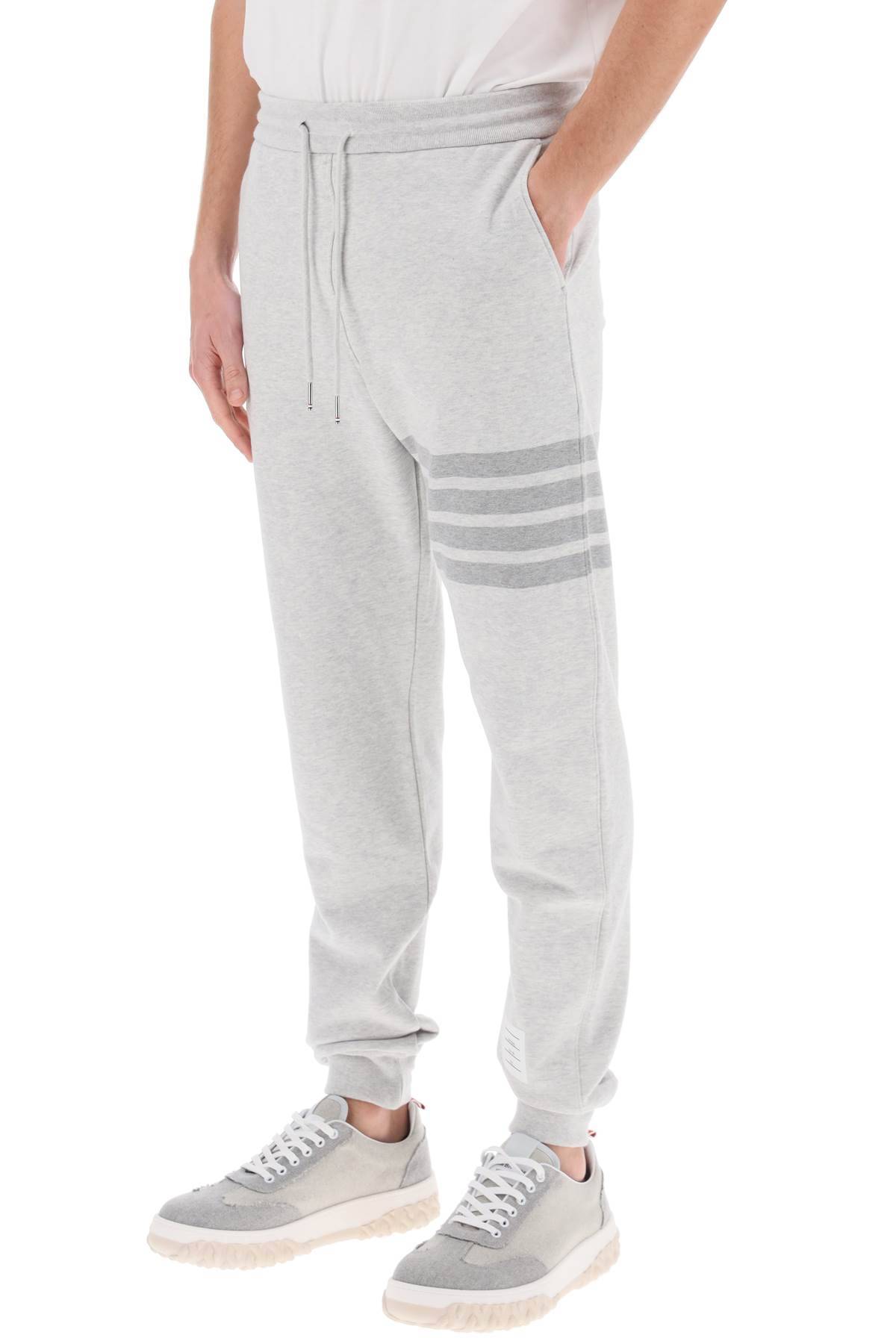 Shop Thom Browne Cotton 4-bar Sweatpants In Grey