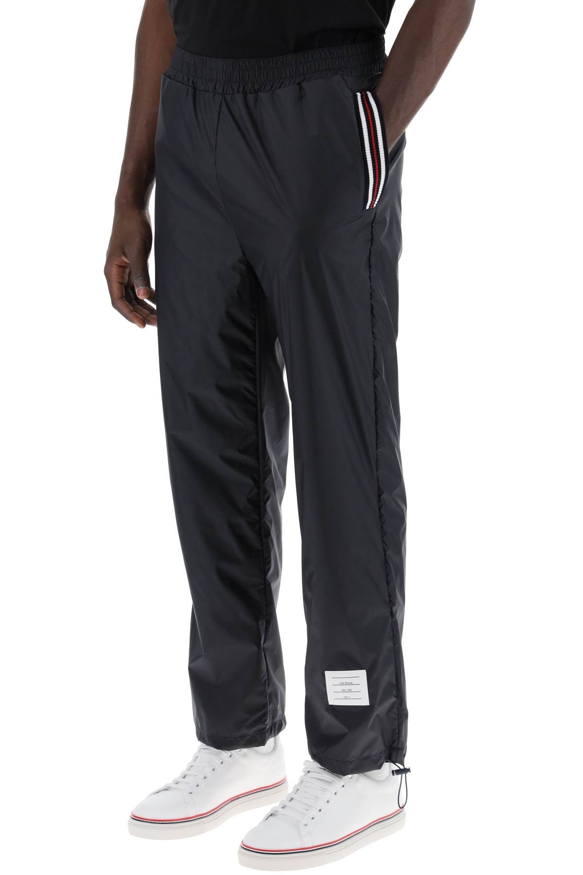 Shop Thom Browne Cricket Stripe Ripstop Pants For In Blue