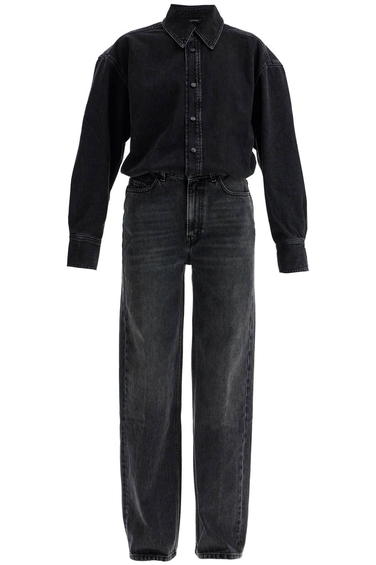 Shop Haikure Tilda Denim Jumpsuit In Black