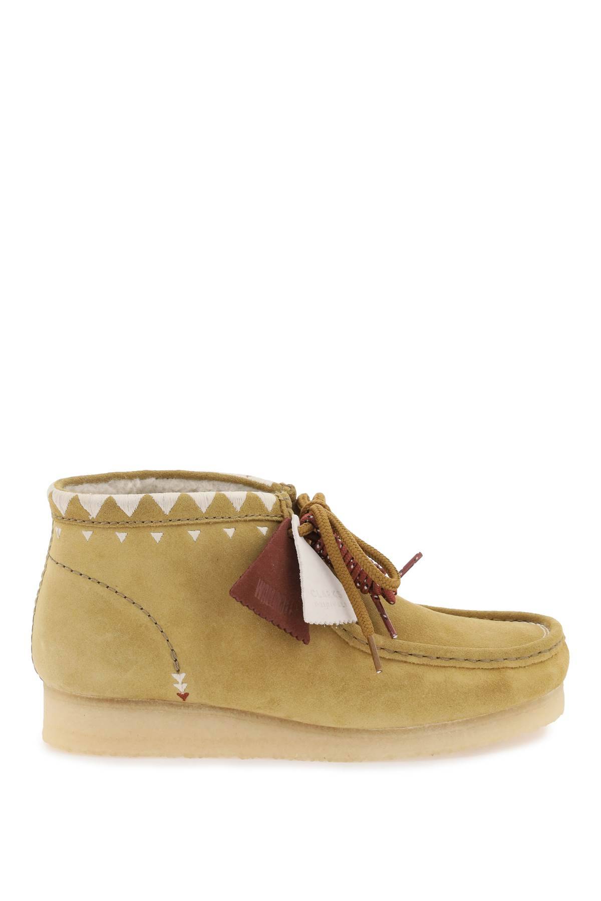 Shop Clarks 'wallabee' Lace-up Boots In Beige