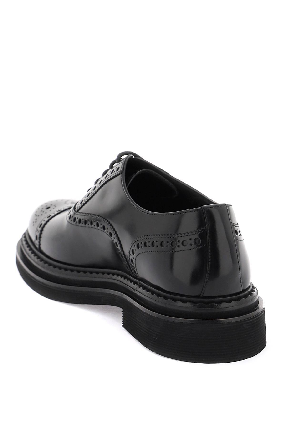 Shop Dolce & Gabbana Brushed Leather Oxford Lace-ups In Black