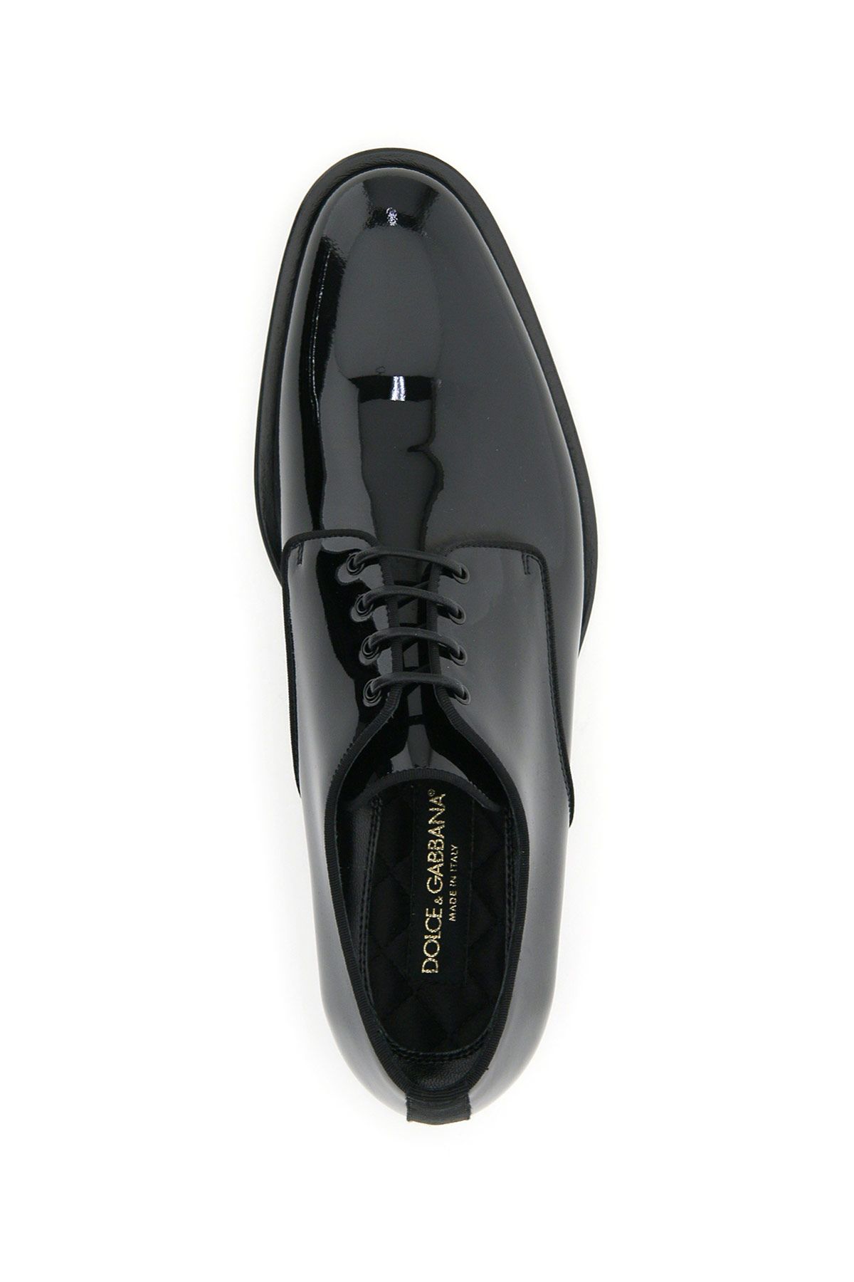 Shop Dolce & Gabbana Patent Leather Lace-up Shoes In Black