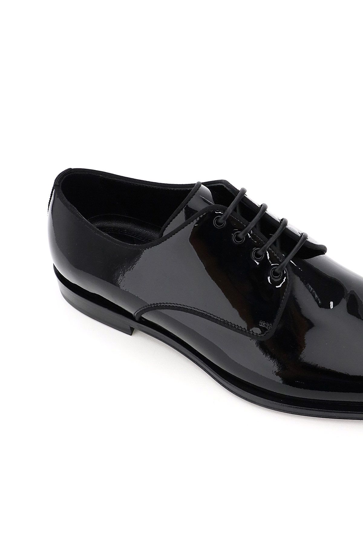 Shop Dolce & Gabbana Patent Leather Lace-up Shoes In Black