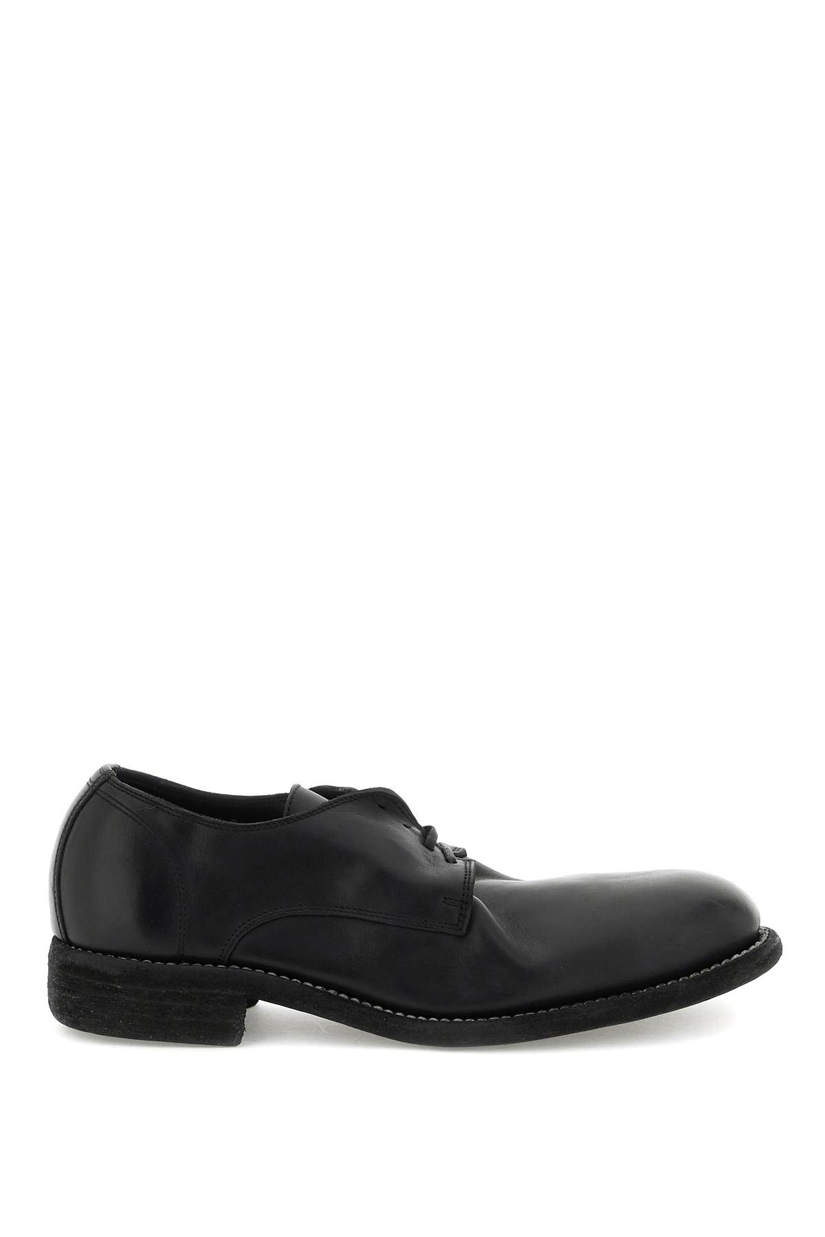Shop Guidi Moma Leather Lace-ups In Black