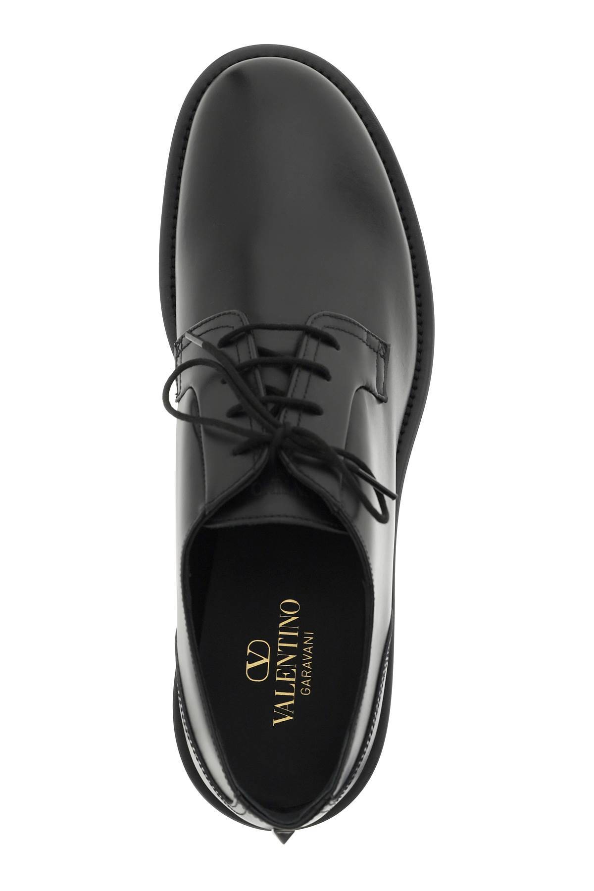Shop Valentino Rockstud Essential Derby Shoes In Black