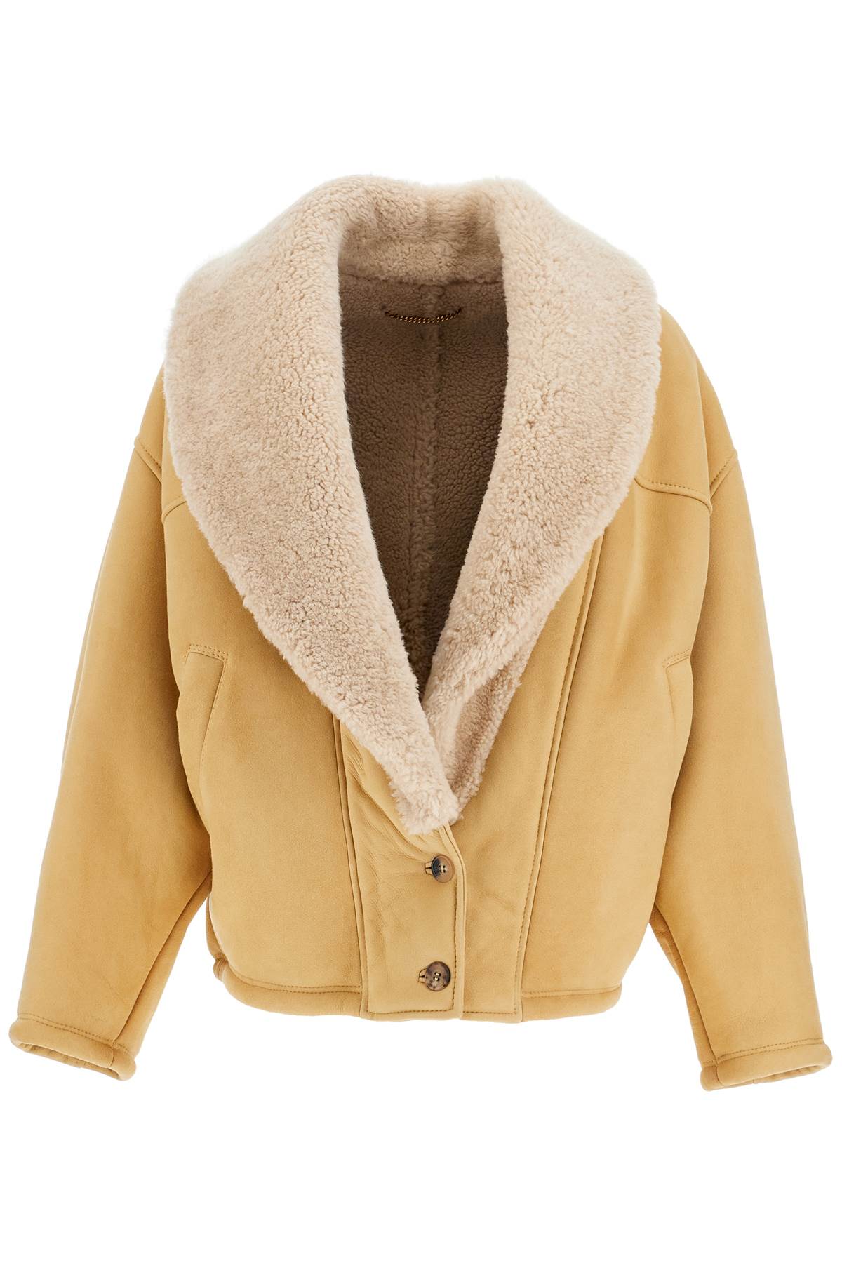 Shop Golden Goose Shearling Margot Jacket In Beige