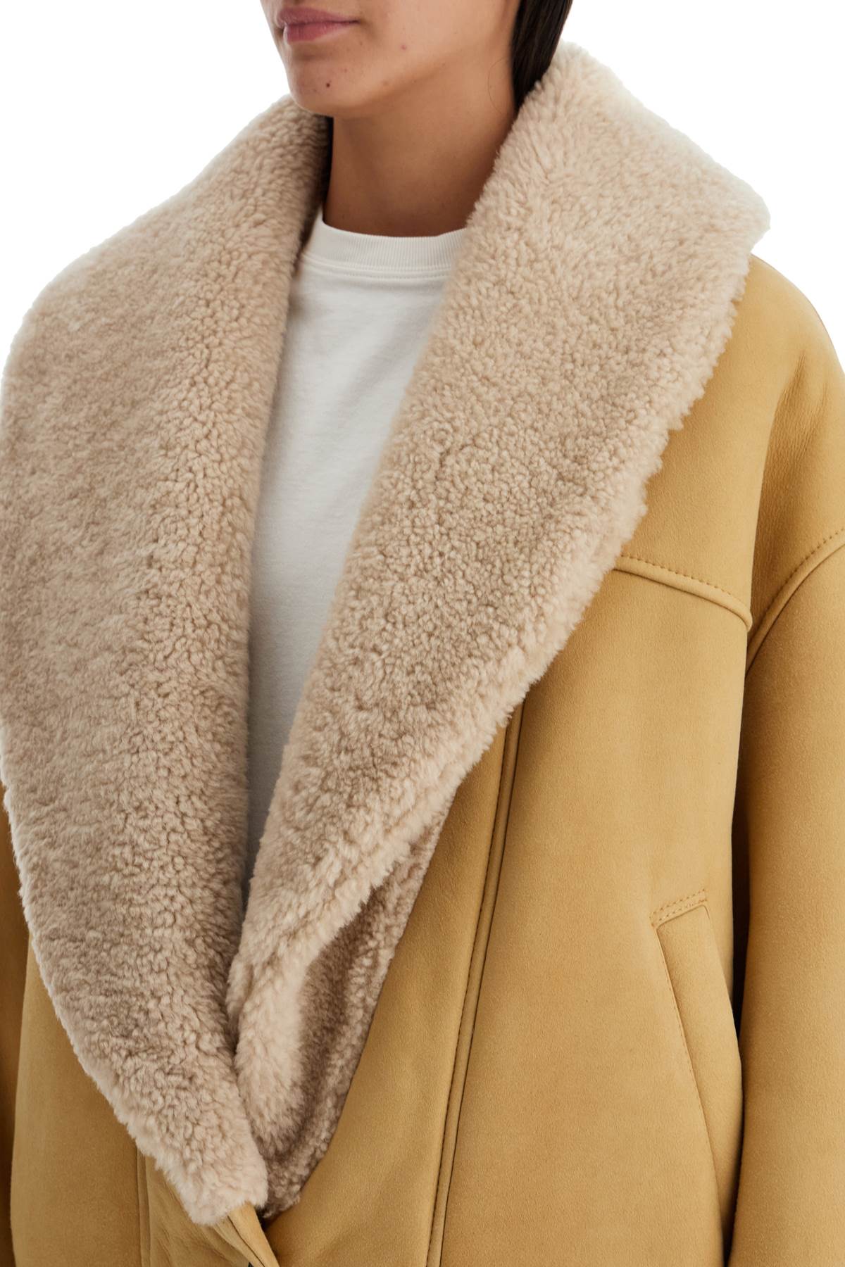 Shop Golden Goose Shearling Margot Jacket In Beige