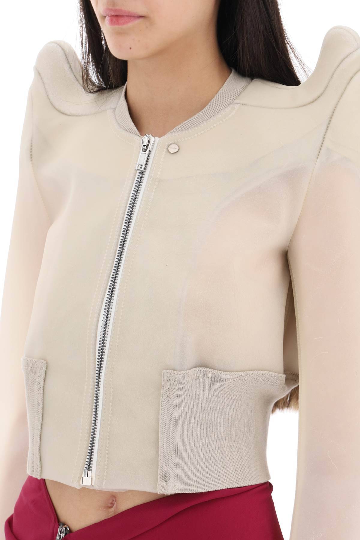 Shop Rick Owens Semi-transparent Leather Bomber Jacket In White