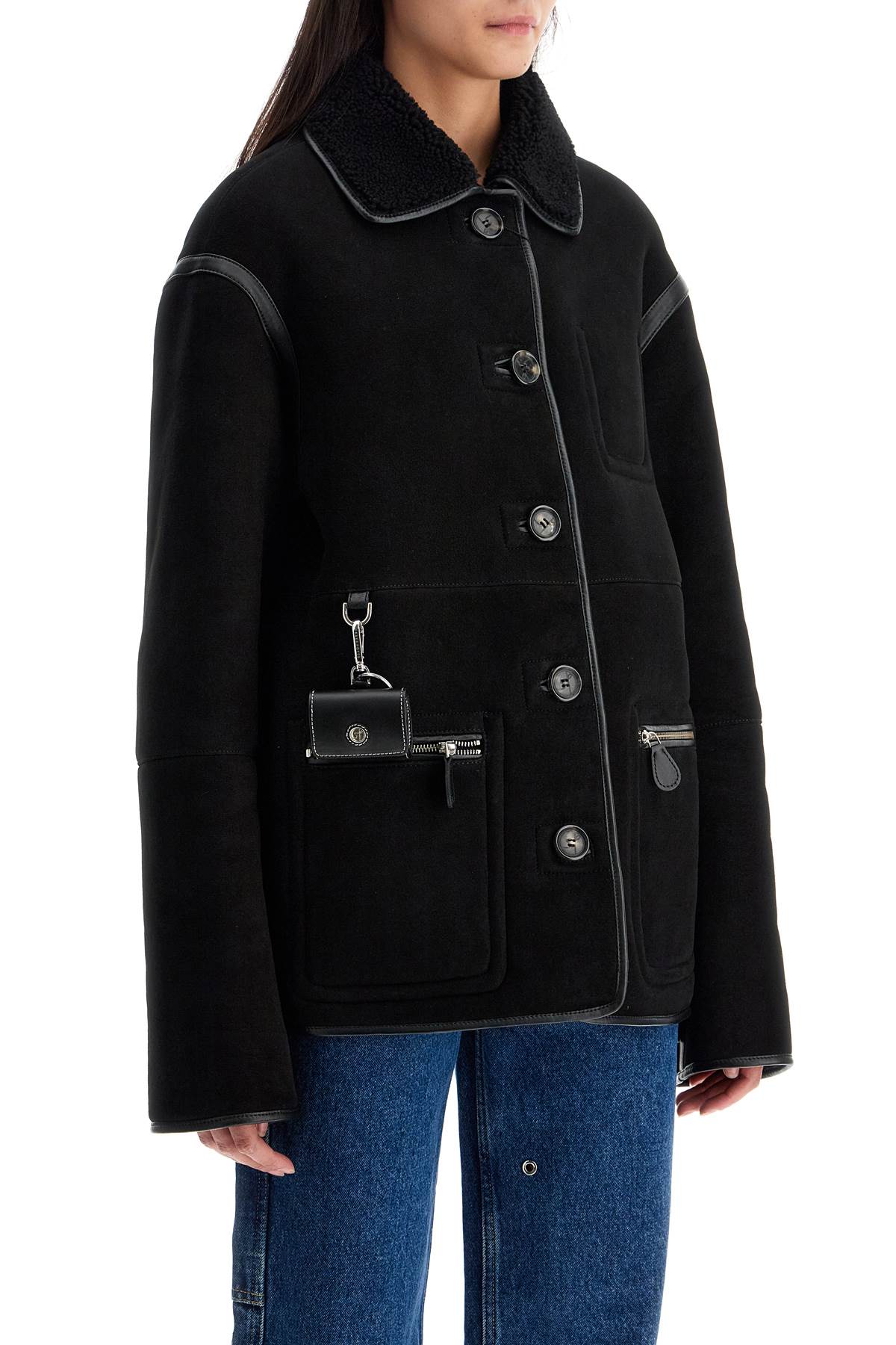 Shop Saks Potts Reversible Shearling Jacket Ada In Black