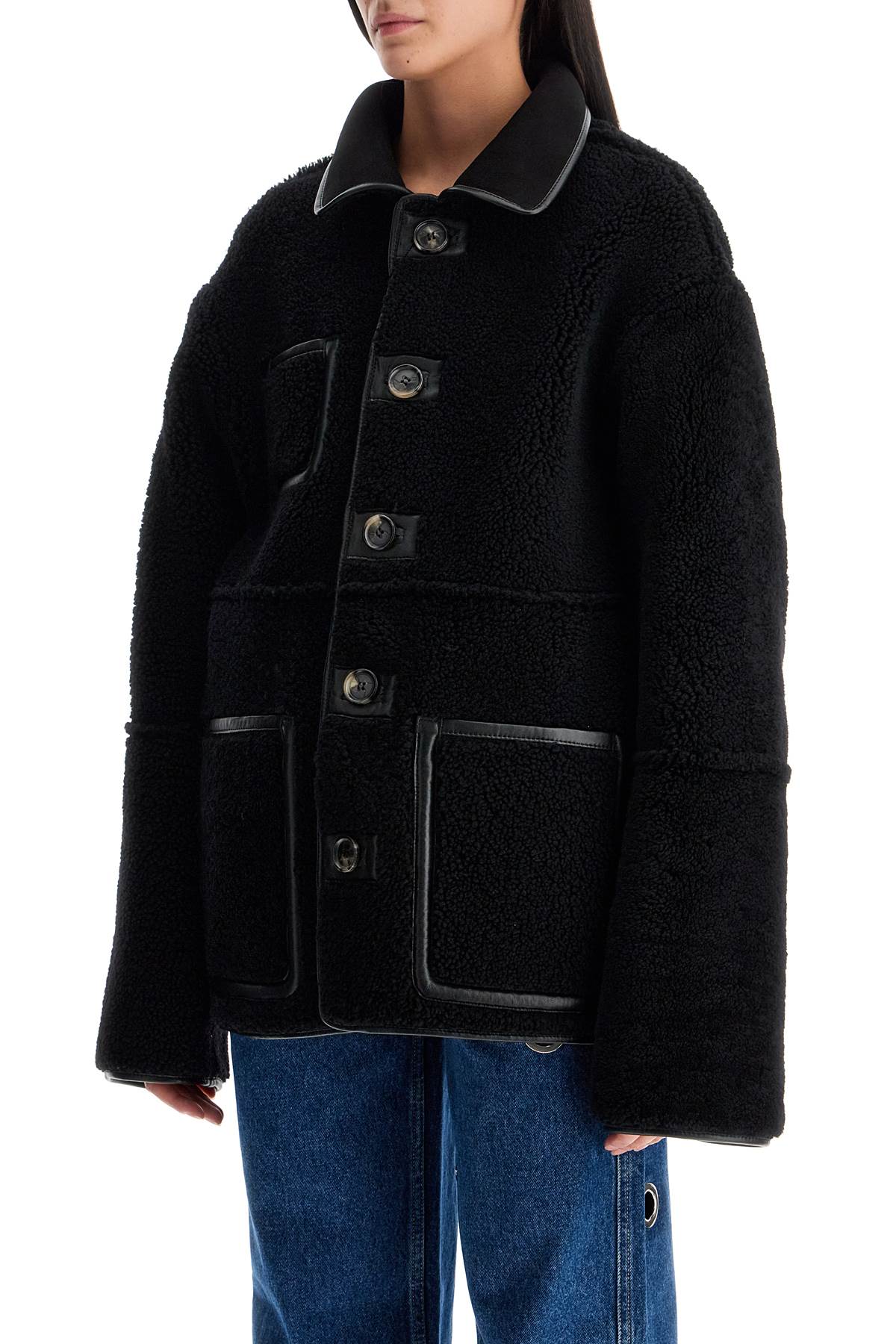 Shop Saks Potts Reversible Shearling Jacket Ada In Black