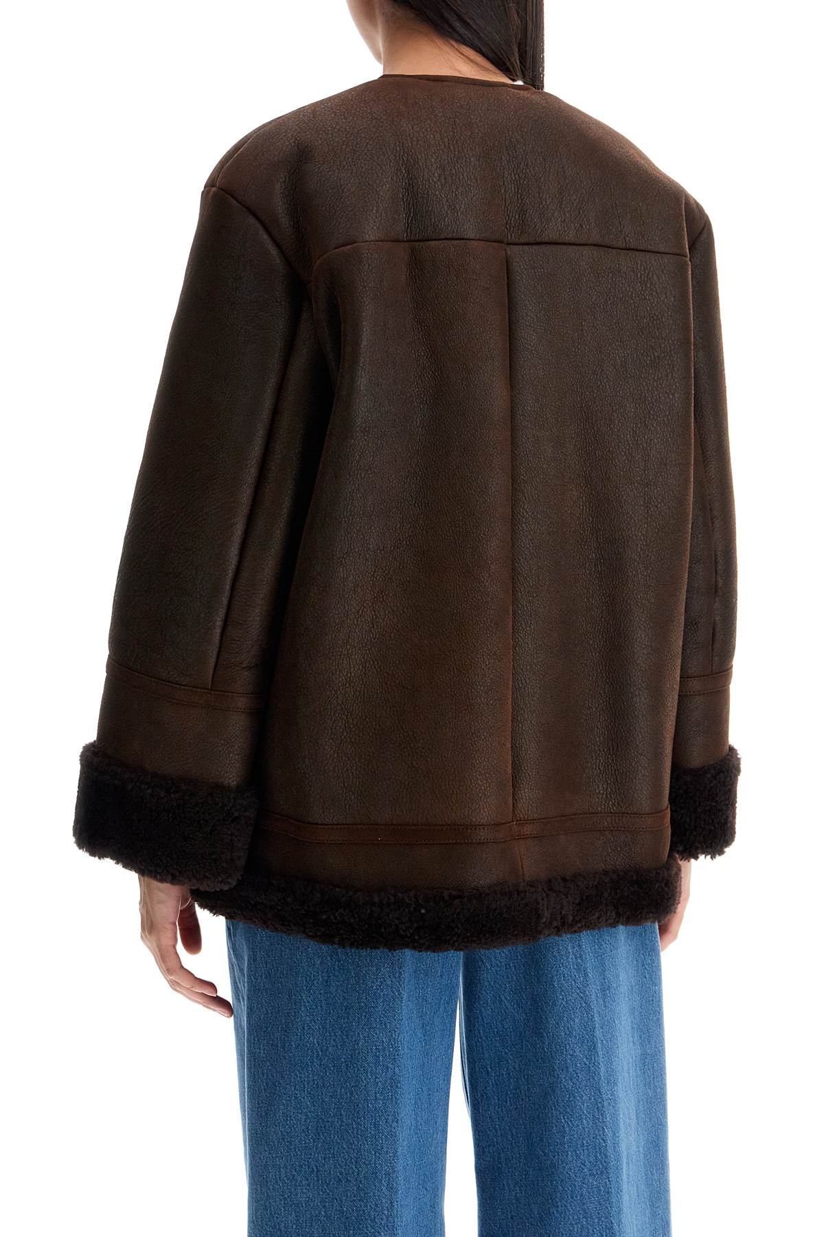 Shop Weekend Max Mara 'borbone' Shearling In Brown