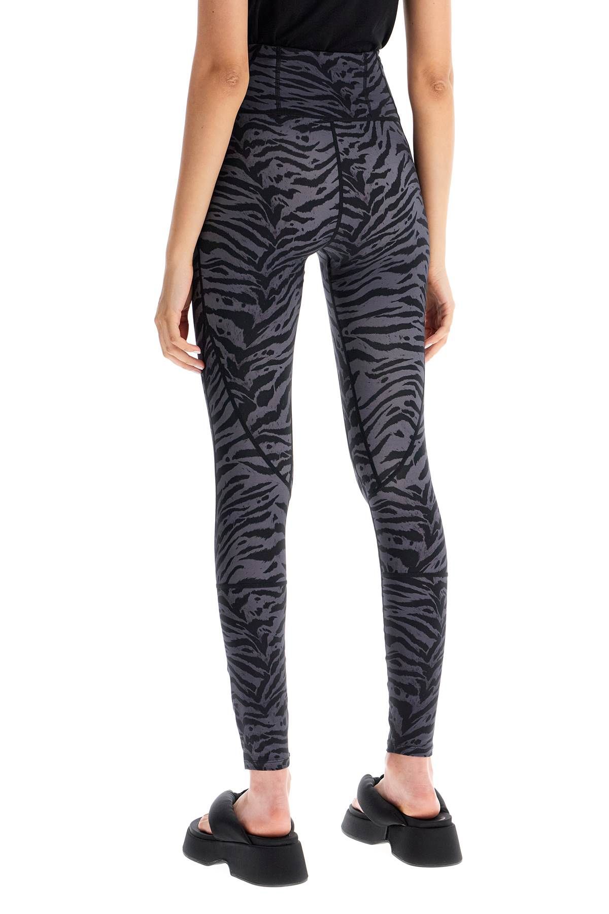 Shop Ganni Animal Print Sports Leggings In Grey