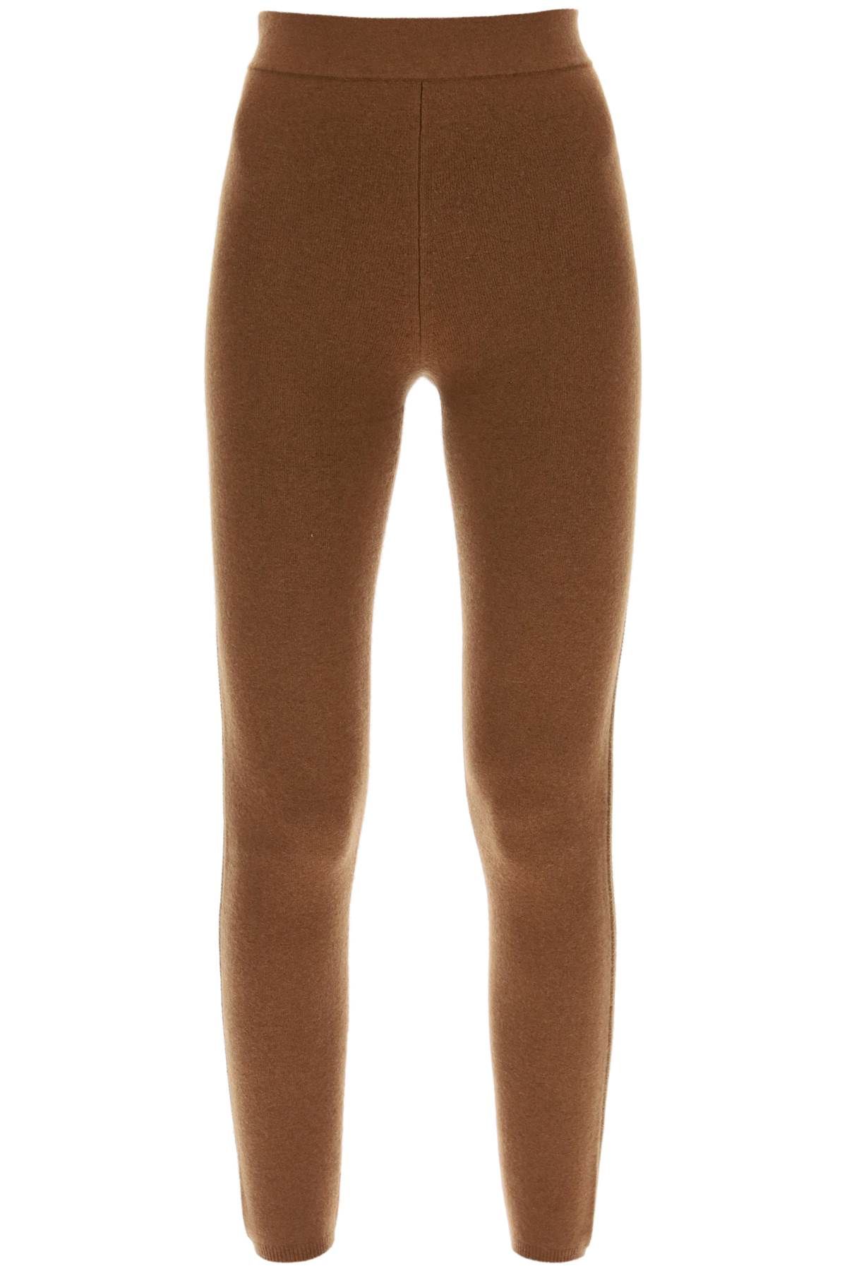 Max Mara 'alare' Wool And Cashmere Knitted Leggings In Brown
