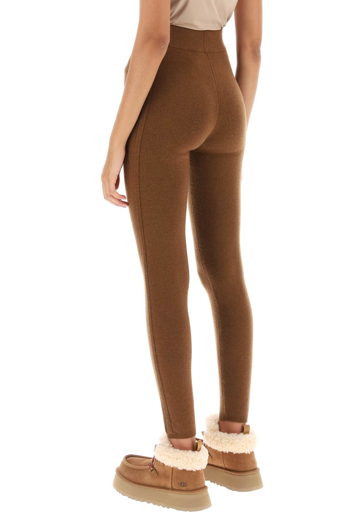 Shop Max Mara 'alare' Wool And Cashmere Knitted Leggings In Brown