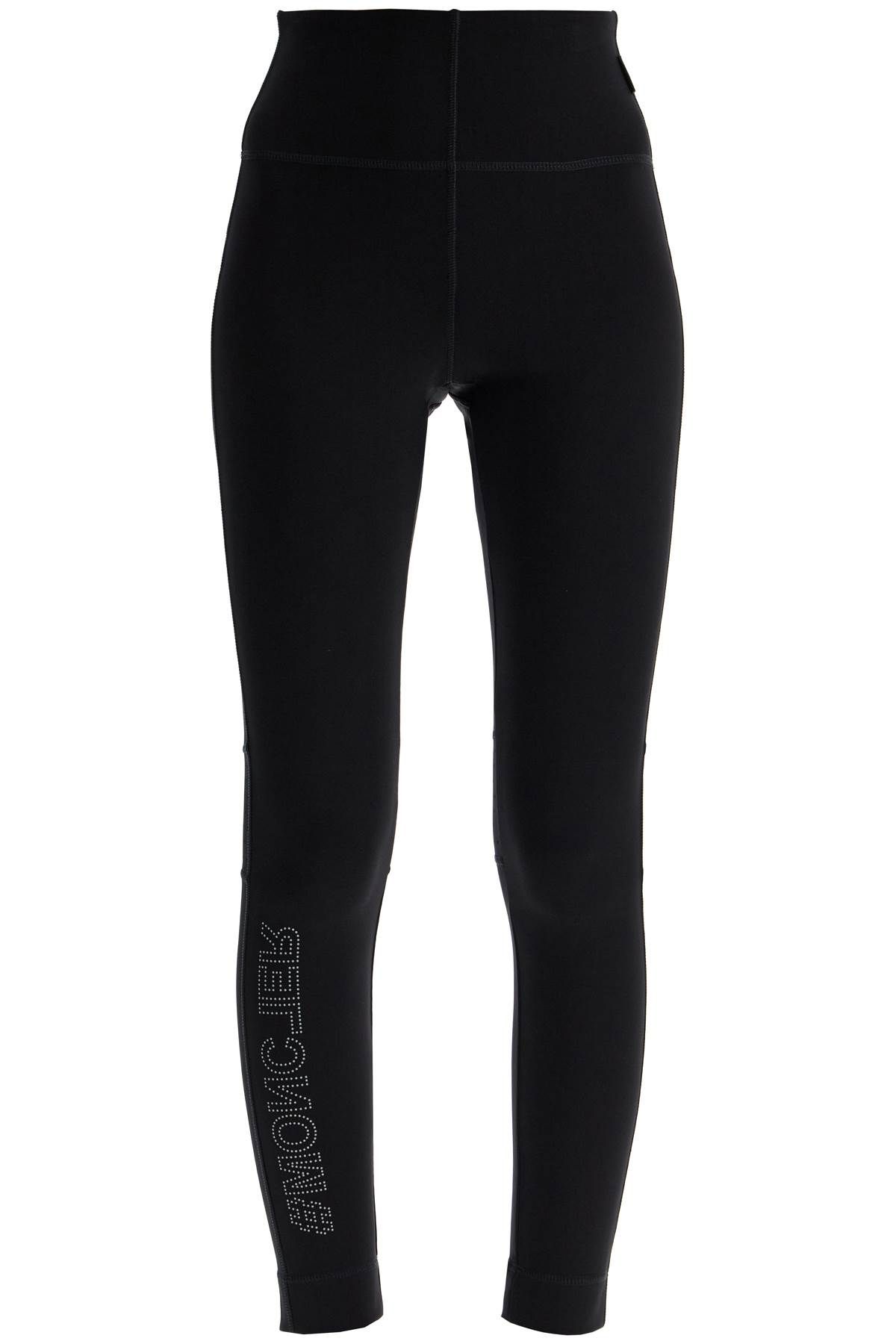 Shop Moncler Technical Jersey Leggings For Active Wear In Black