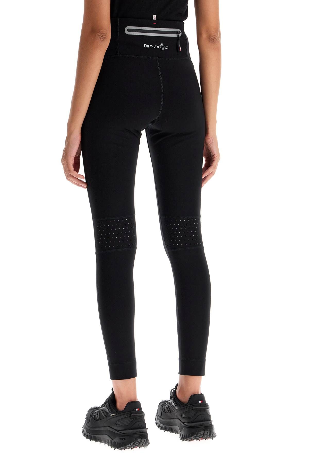 Shop Moncler Technical Jersey Leggings For Active Wear In Black