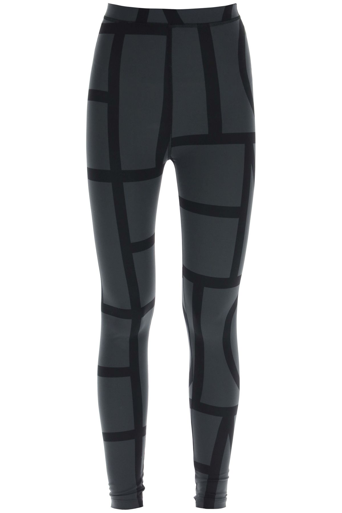 Shop Totême Mongram Leggings In Black,grey