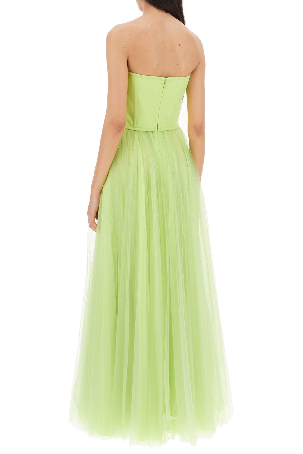 Shop 19:13 Dresscode Long Bustier Dress With Shaped Neckline In Fluo,green