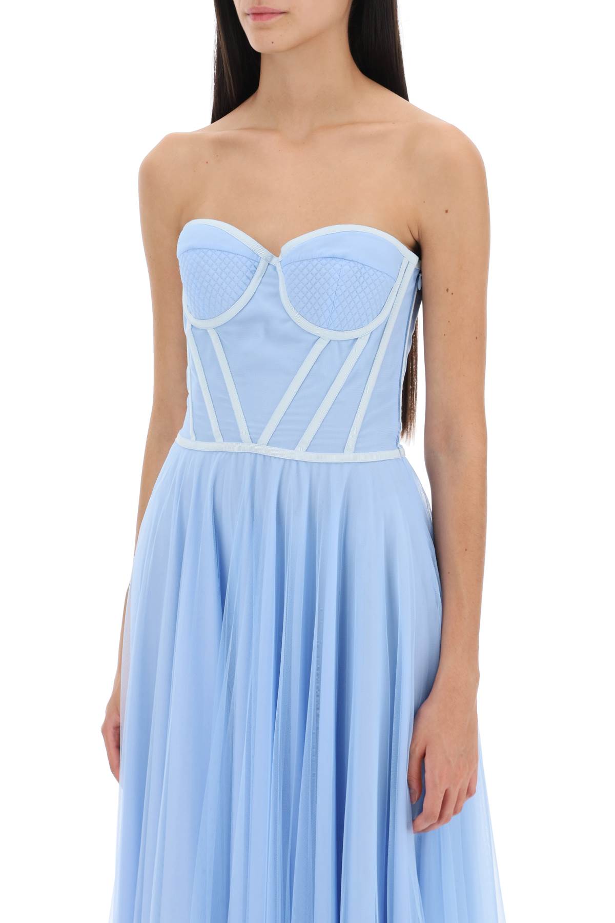 Shop 19:13 Dresscode Maxi Tulle Bustier Gown In Light Blue