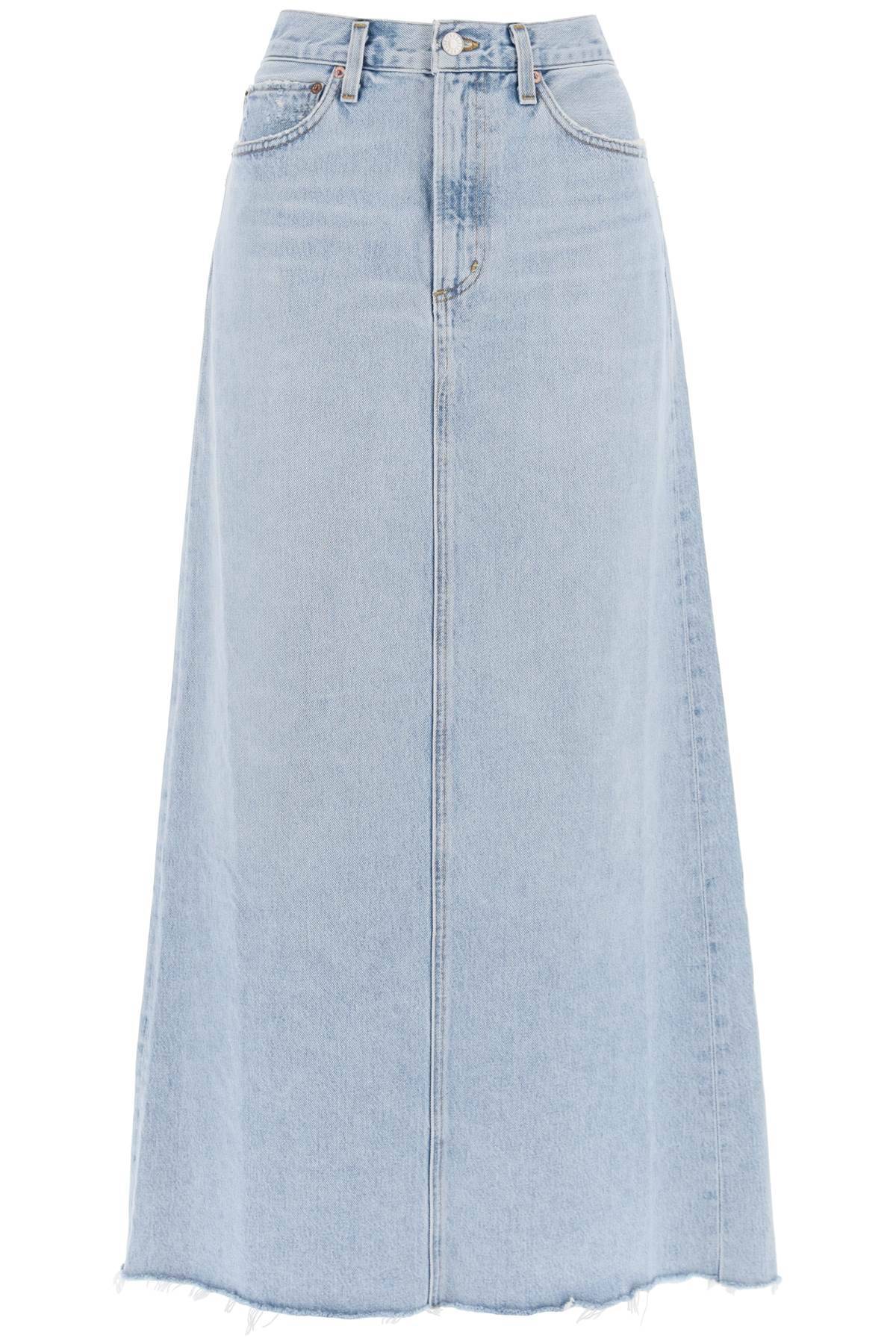 Shop Agolde Hilla Maxi Skirt In Denim In Light Blue
