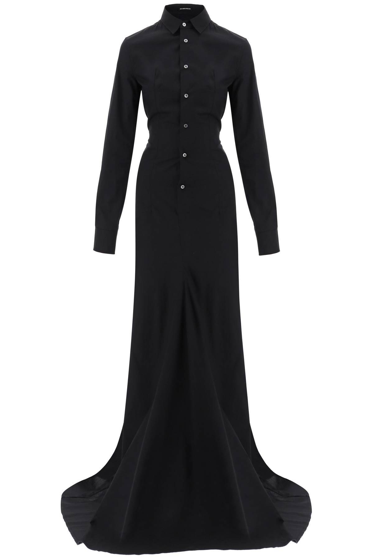 Shop Ann Demeulemeester 'chenara' Maxi Shirt Dress In Black