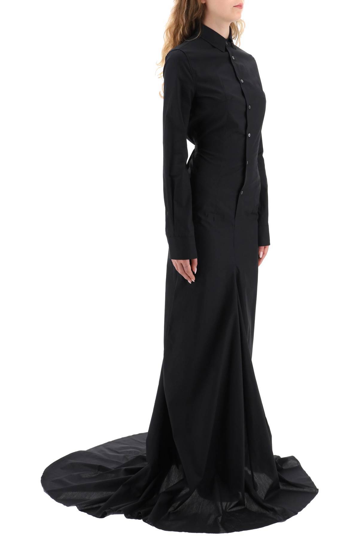 Shop Ann Demeulemeester 'chenara' Maxi Shirt Dress In Black