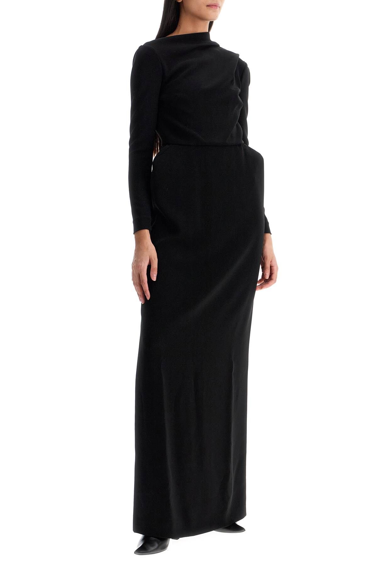 Shop Balenciaga Maxi Dress With Back Panel In Black