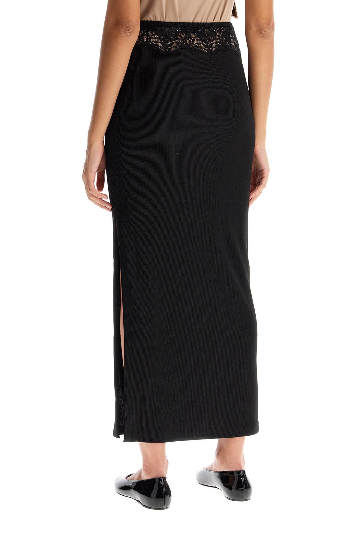 Shop Christopher Esber "knitted Skirt With Lace Detail In Black