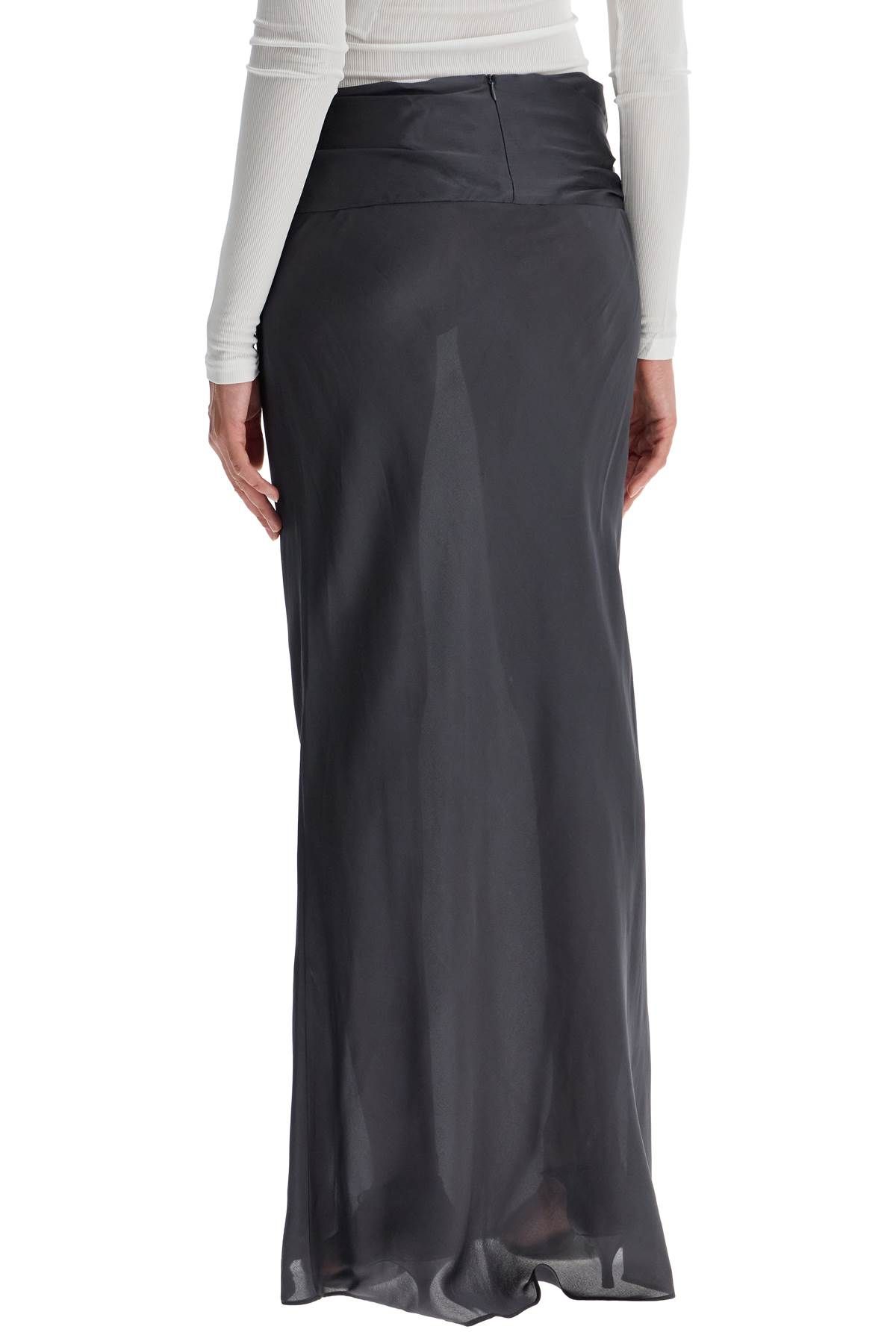 Shop Christopher Esber Maxi Skirt With Knotted Detail In Grey