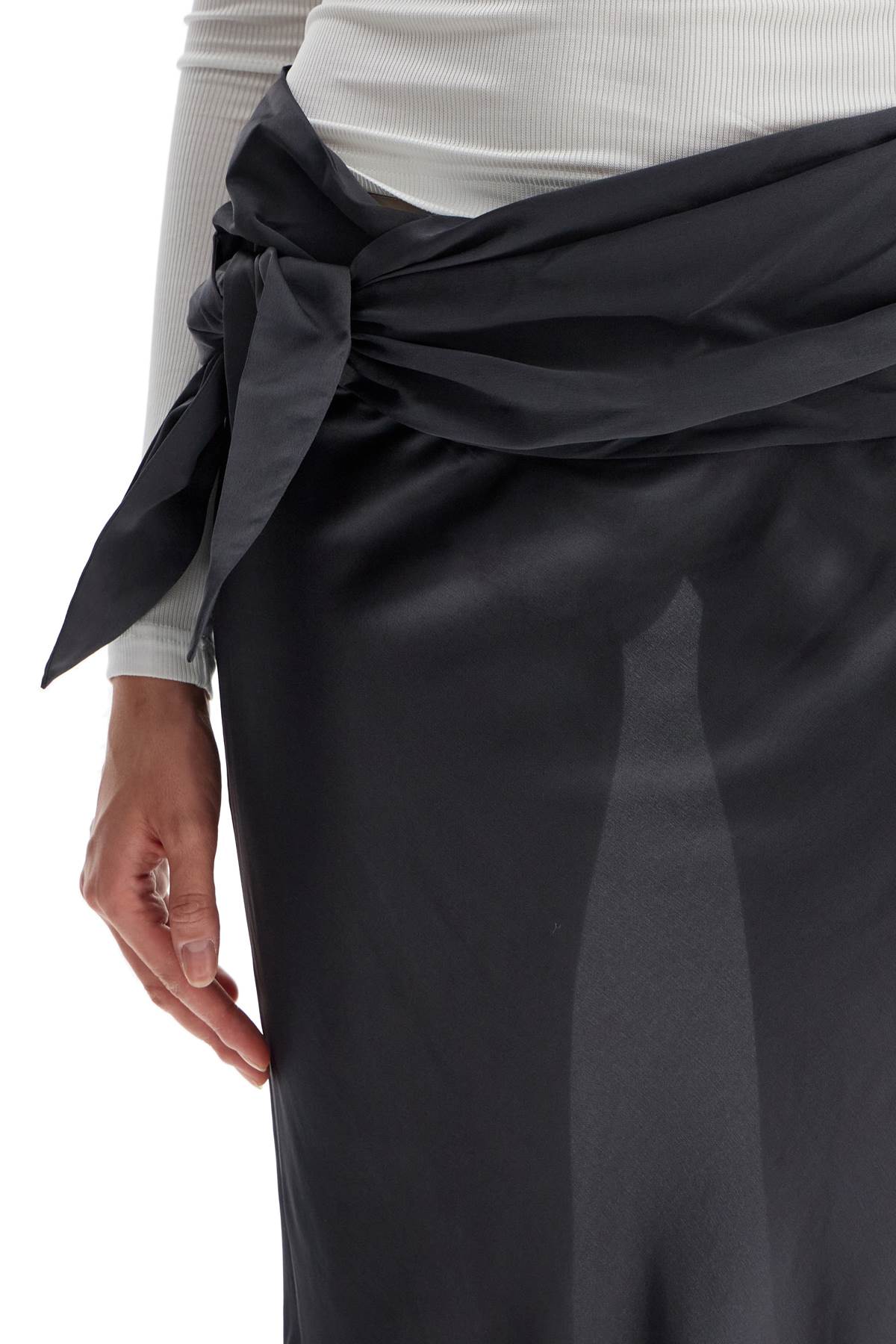 Shop Christopher Esber Maxi Skirt With Knotted Detail In Grey