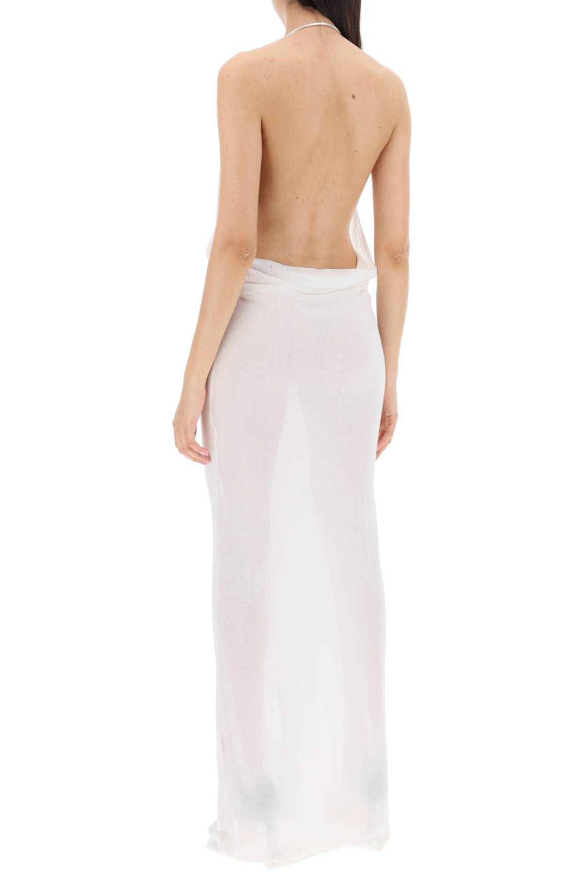 Shop Christopher Esber "long Knit Necklace Dress In In White