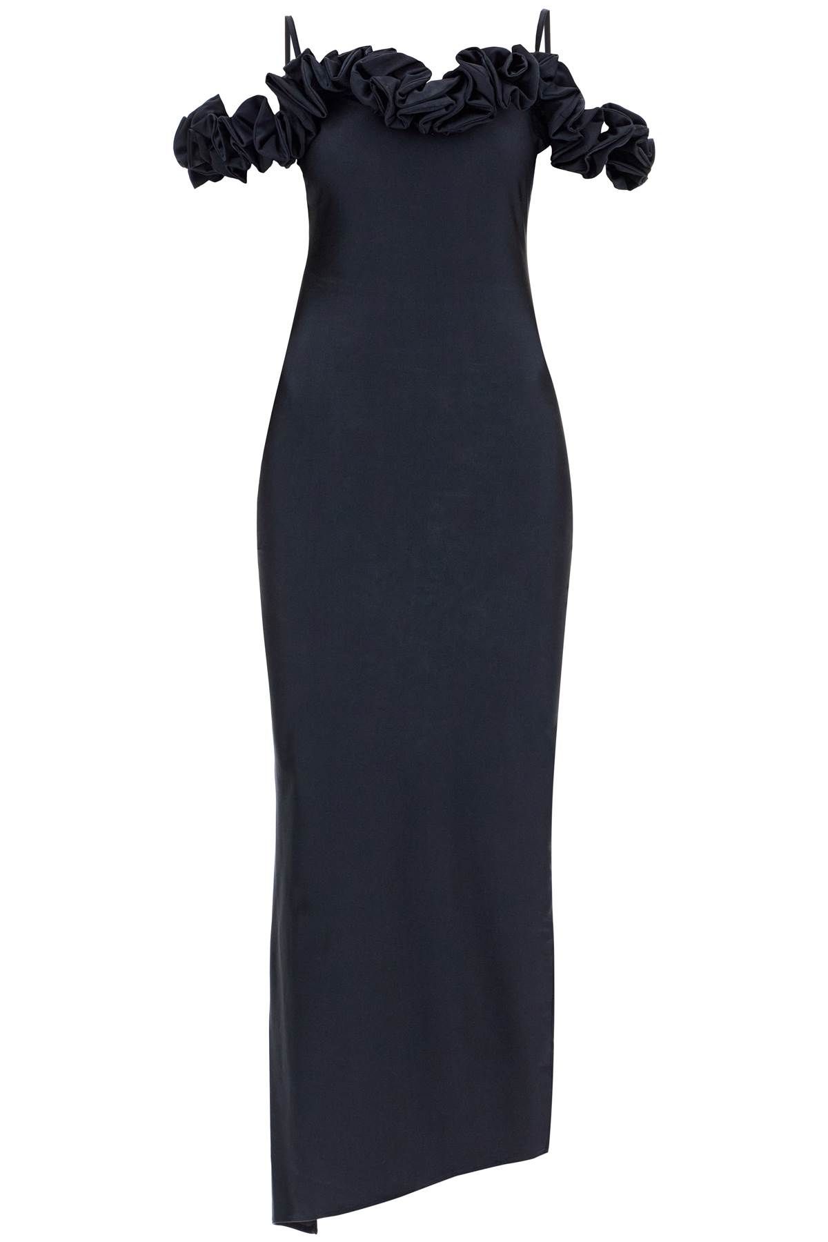 Shop Coperni Maxi Dress With Ruffles In Black