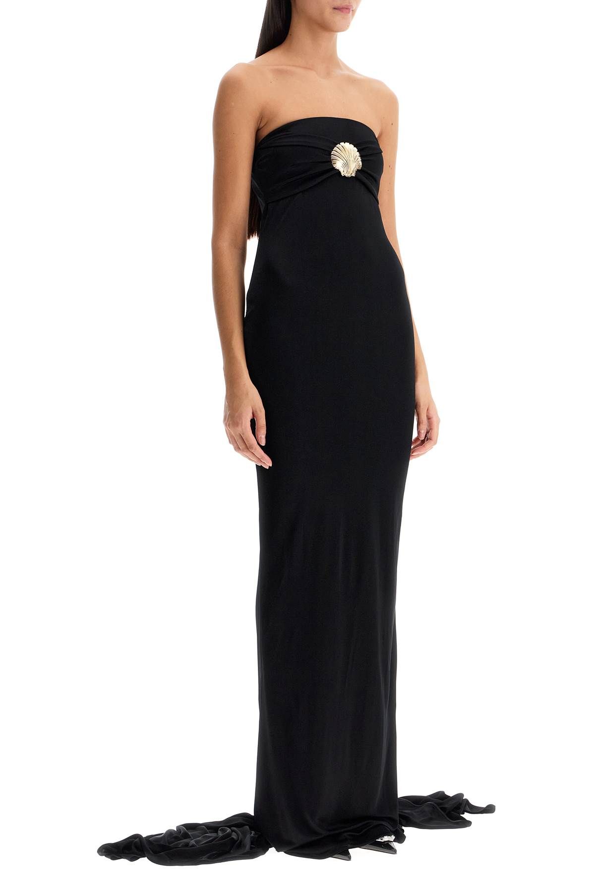 Shop Giuseppe Di Morabito Maxi Dress With Seashell Bro In Black