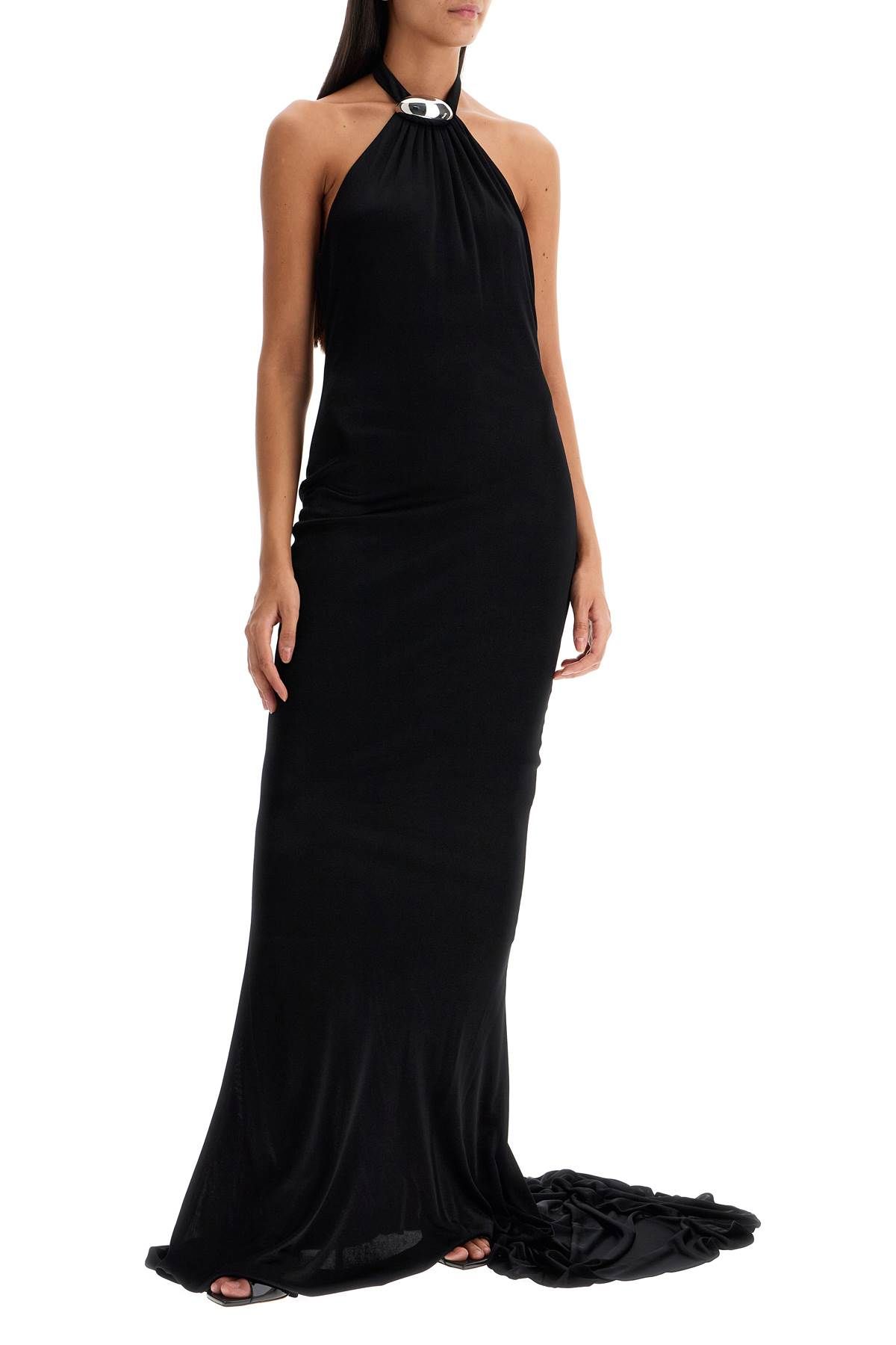 Shop Giuseppe Di Morabito 'jersey Dress With Train' In Black