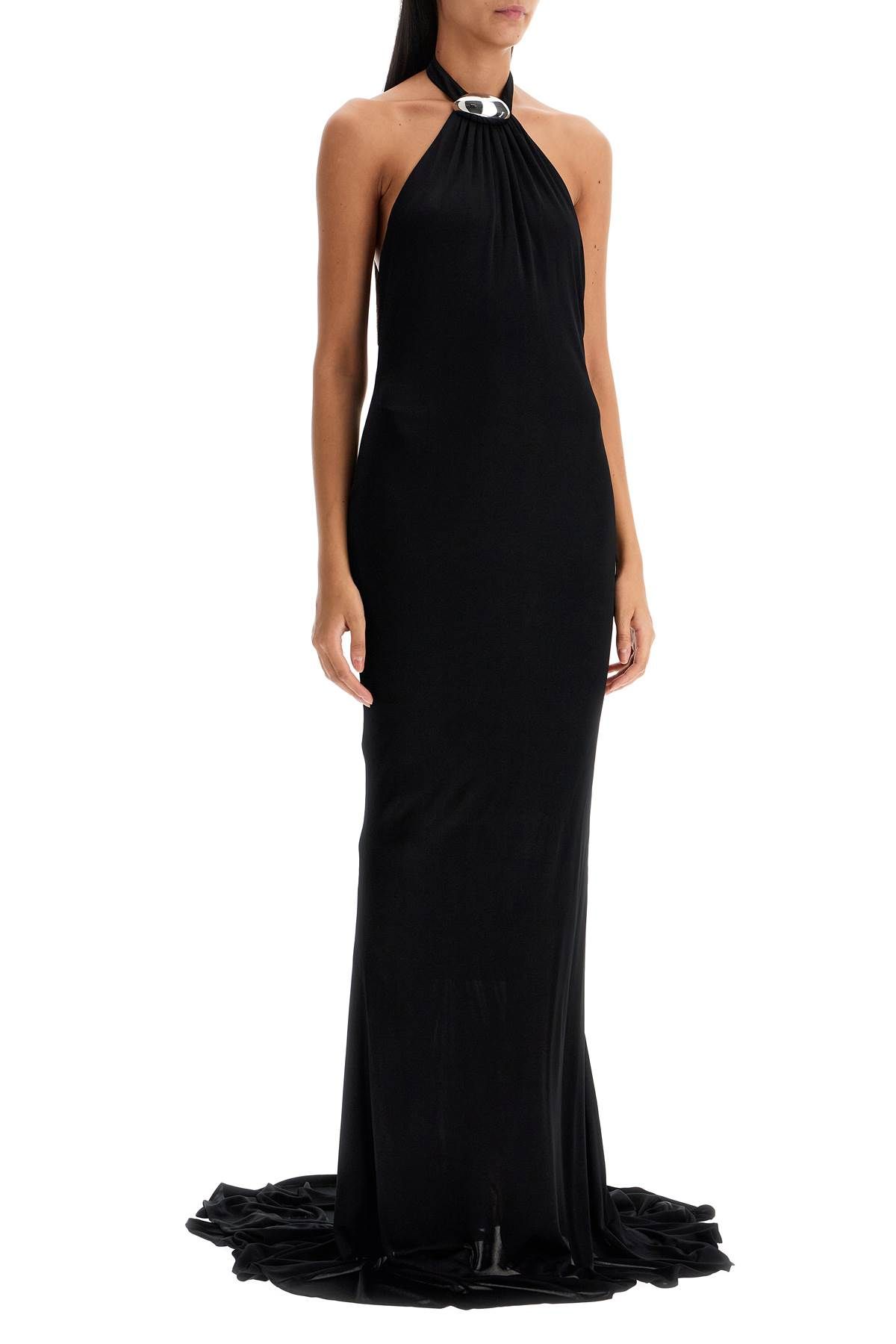 Shop Giuseppe Di Morabito 'jersey Dress With Train' In Black