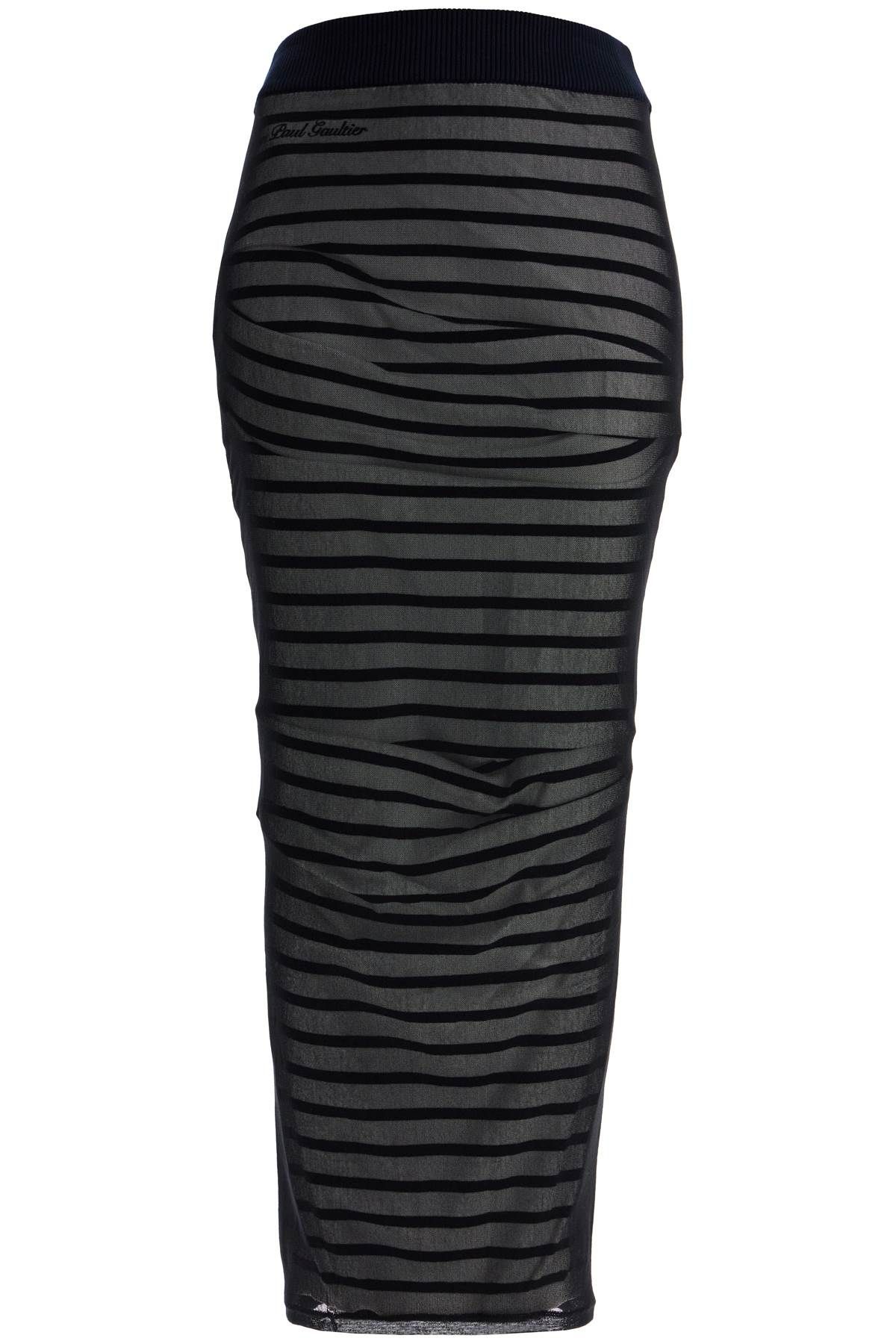 Shop Jean Paul Gaultier 'striped Skirt In In Black