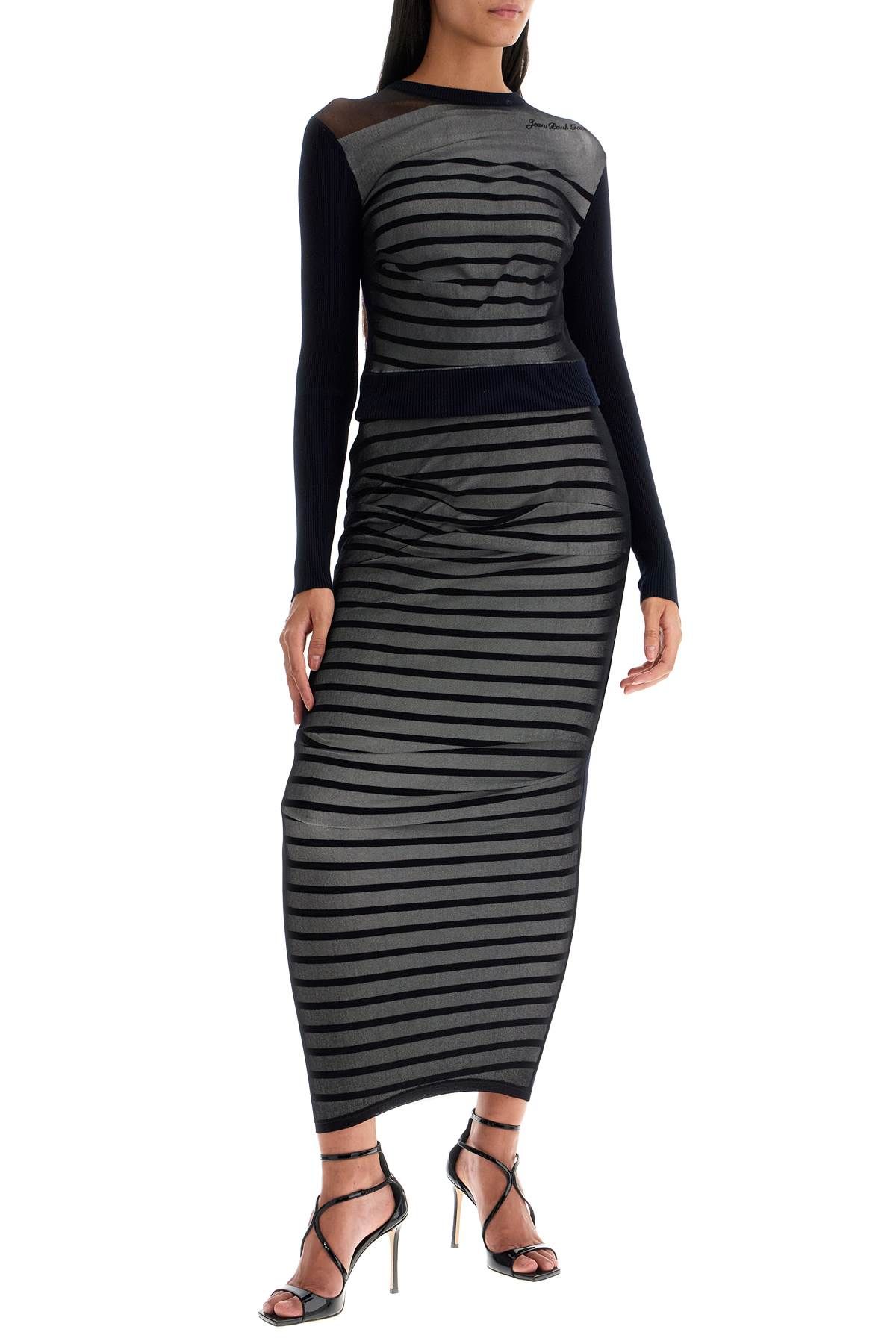 Shop Jean Paul Gaultier 'striped Skirt In In Black