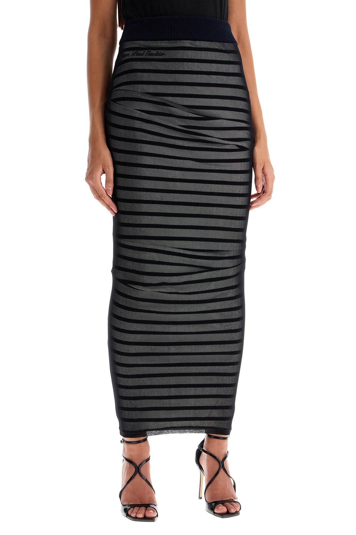 Shop Jean Paul Gaultier 'striped Skirt In In Black